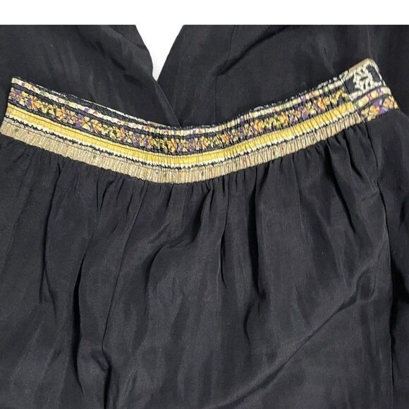 Melrose Crop Leg Pants Women's 14 Black Boho Casual Academia Gypsy Hippie VTG - Picture 6 of 7